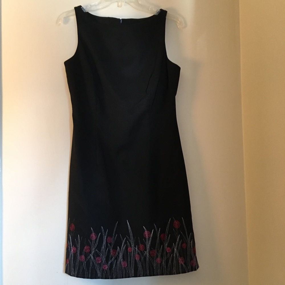 Black Sheath Cocktail Dress with Stitching Size 10